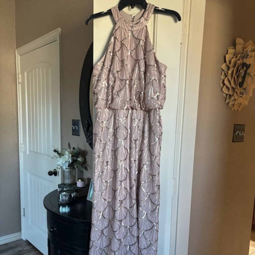 Halter formal beaded gown